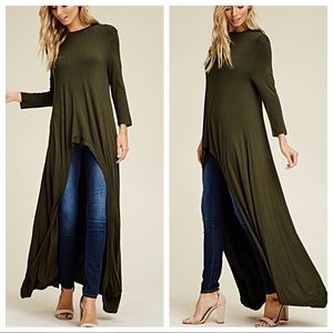27 Olive green high low tunic/dress